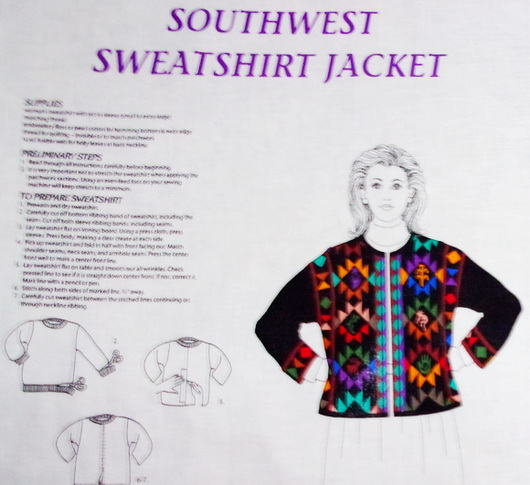 Southwest Navajo Sweatshirt Jacket Panel